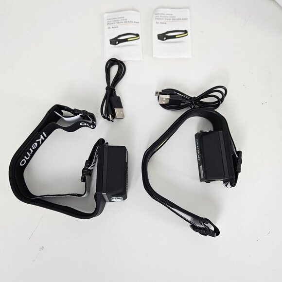 2 Pack LED USB Rechargeable 230° Wide Beam Induction Headlamp W/ Motion Sensors - Picture 8 of 12